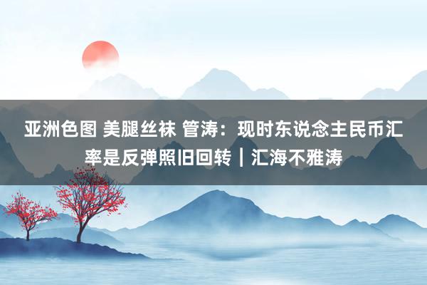 亚洲色图 美腿丝袜 管涛：现时东说念主民币汇率是反弹照旧回转︱汇海不雅涛