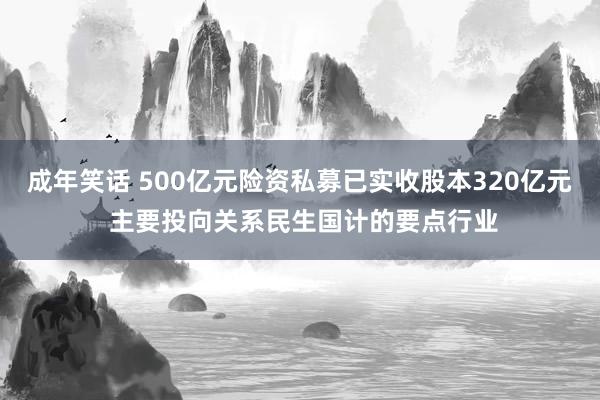 成年笑话 500亿元险资私募已实收股本320亿元 主要投向关系民生国计的要点行业