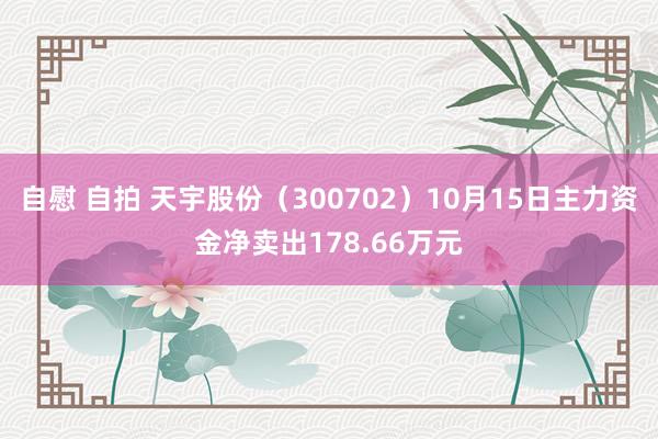 自慰 自拍 天宇股份（300702）10月15日主力资金净卖出178.66万元