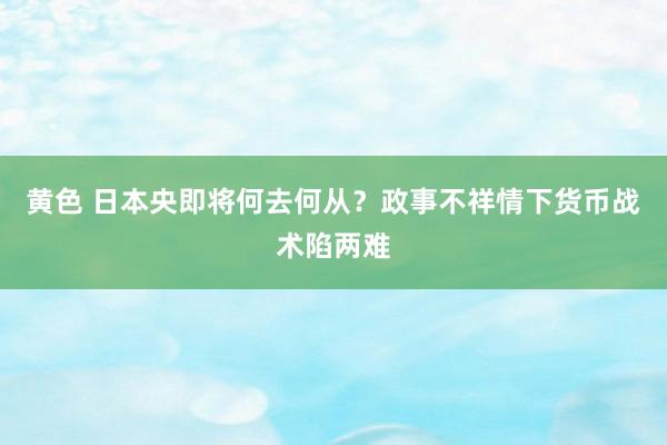 黄色 日本央即将何去何从？政事不祥情下货币战术陷两难