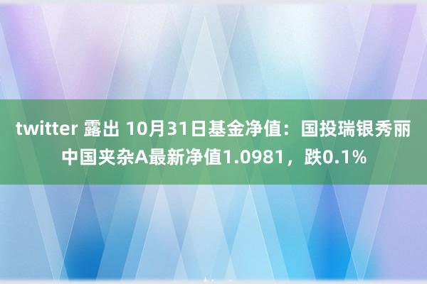 twitter 露出 10月31日基金净值：国投瑞银秀丽中国夹杂A最新净值1.0981，跌0.1%