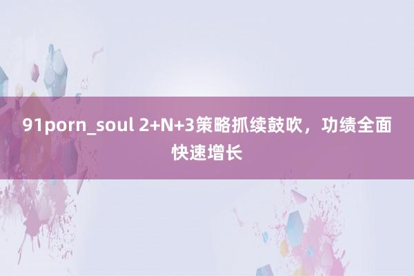 91porn_soul 2+N+3策略抓续鼓吹，功绩全面快速增长