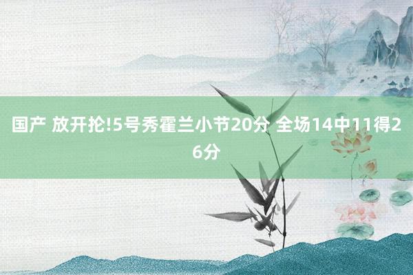 国产 放开抡!5号秀霍兰小节20分 全场14中11得26分