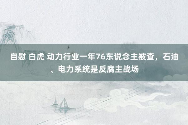 自慰 白虎 动力行业一年76东说念主被查，石油、电力系统是反腐主战场