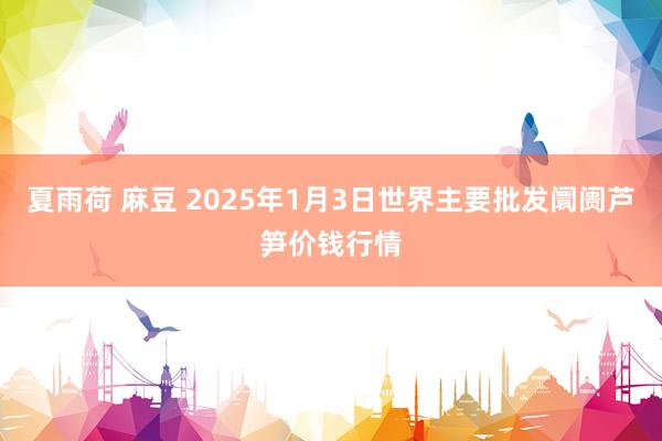 夏雨荷 麻豆 2025年1月3日世界主要批发阛阓芦笋价钱行情