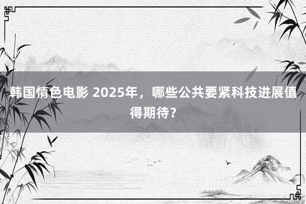 韩国情色电影 2025年，哪些公共要紧科技进展值得期待？