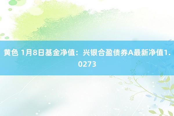 黄色 1月8日基金净值：兴银合盈债券A最新净值1.0273