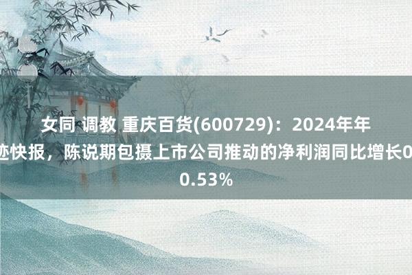 女同 调教 重庆百货(600729)：2024年年度事迹快报，陈说期包摄上市公司推动的净利润同比增长0.53%