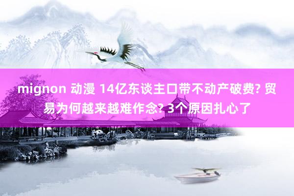 mignon 动漫 14亿东谈主口带不动产破费? 贸易为何越来越难作念? 3个原因扎心了