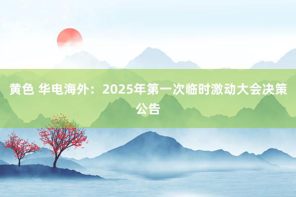 黄色 华电海外：2025年第一次临时激动大会决策公告